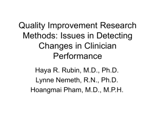 Quality Improvement Research Methods: Issues in Detecting Changes in Clinician Performance