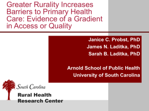 Greater Rurality Increases Barriers to Primary Health Care: Evidence of a Gradient