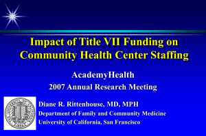 Impact of Title VII Funding on Community Health Center Staffing AcademyHealth