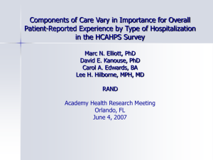 Components of Care Vary in Importance for Overall