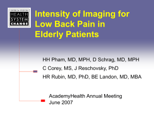 Intensity of Imaging for Low Back Pain in Elderly Patients