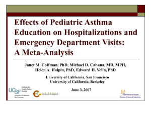 Effects of Pediatric Asthma Education on Hospitalizations and Emergency Department Visits: A Meta-Analysis