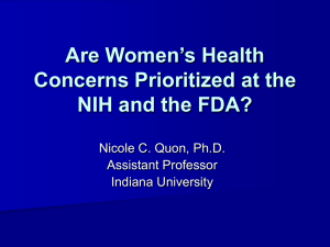 Are Women’s Health Concerns Prioritized at the NIH and the FDA?