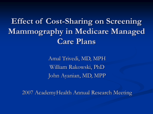 Effect of  Cost-Sharing on Screening Mammography in Medicare Managed Care Plans