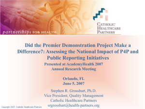 Did the Premier Demonstration Project Make a Public Reporting Initiatives