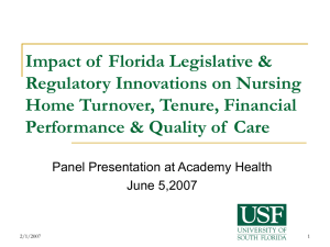 Impact of  Florida Legislative &amp; Regulatory Innovations on Nursing