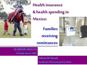 Families receiving remittances Health insurance