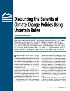 Discounting the Benefits of Climate Change Policies Using Uncertain Rates