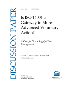 Is ISO 14001 a Gateway to More Advanced Voluntary