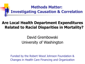 Methods Matter: Investigating Causation &amp; Correlation Are Local Health Department Expenditures
