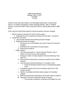CSBS Senate Minutes Monday, April 15, 2013 315 Sabin