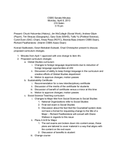 CSBS Senate Minutes Monday, April 8, 2013 315 Sabin