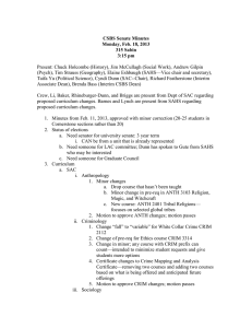 CSBS Senate Minutes Monday, Feb. 18, 2013 315 Sabin