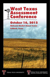 West Texas Assessment Conference October 16, 2012