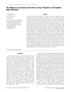 The Influence of an Extensive Dust Event on Snow Chemistry... Rocky Mountains C. Rhoades*{ K. Elder* and