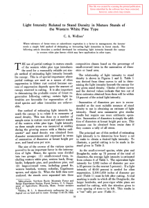 Light  Intensity  Related  to  Stand Density ... the  Western  White  Pine  Type