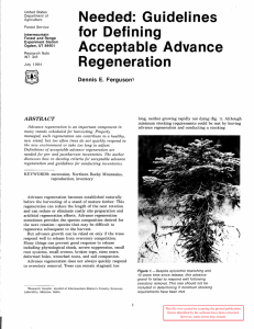 Needed:  Guidelines for  Defining Acceptable  Advance Regeneration
