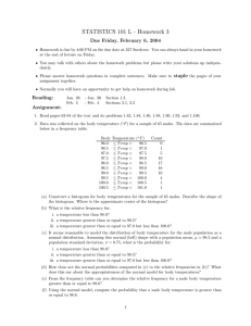 STATISTICS 101 L - Homework 3 Due Friday, February 6, 2004