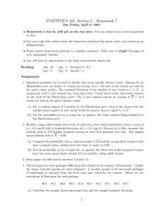 STATISTICS 101: Section L - Homework 7