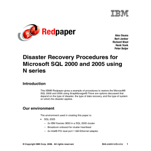 Red paper Disaster Recovery Procedures for Microsoft SQL 2000 and 2005 using