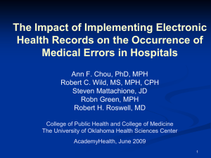 The Impact of Implementing Electronic Health Records on the Occurrence of