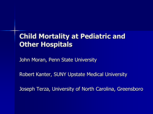 Child Mortality at Pediatric and Other Hospitals