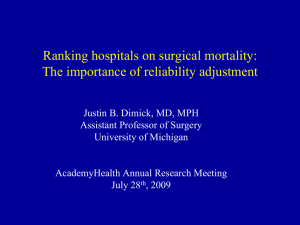 Ranking hospitals on surgical mortality: The importance of reliability adjustment