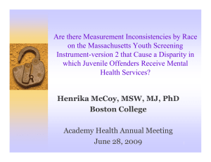 Are there Measurement Inconsistencies by Race on the Massachusetts Youth Screening
