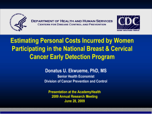 Estimating Personal Costs Incurred by Women Cancer Early Detection Program