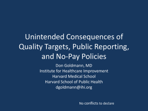 Unintended Consequences of Quality Targets, Public Reporting, and No-Pay Policies