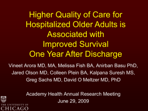 Higher Quality of Care for Hospitalized Older Adults is Associated with Improved Survival