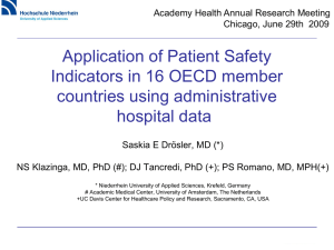 Application of Patient Safety Indicators in 16 OECD member countries using administrative