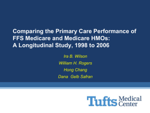 Comparing the Primary Care Performance of FFS Medicare and Medicare HMOs: