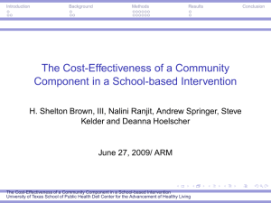 The Cost-Effectiveness of a Community Component in a School-based Intervention