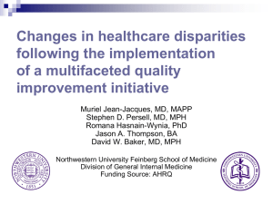 Changes in healthcare disparities following the implementation of a multifaceted quality improvement initiative