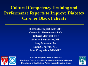 Cultural Competency Training and Performance Reports to Improve Diabetes