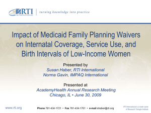 Impact of Medicaid Family Planning Waivers Birth Intervals of Low-Income Women