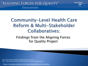Findings from the Aligning Forces for Quality Project
