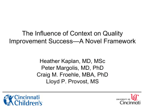 The Influence of Context on Quality Improvement Success—A Novel Framework