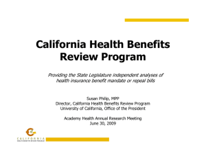 California Health Benefits Review Program