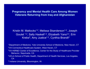 Pregnancy and Mental Health Care Among Women g y
