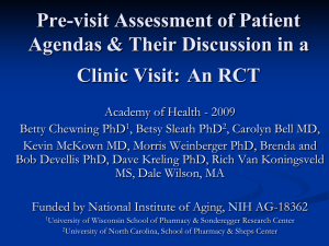 Pre-visit Assessment of Patient Agendas &amp; Their Discussion in a