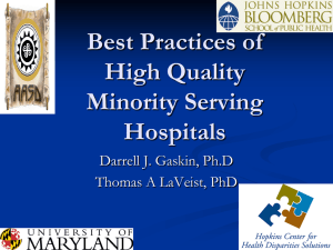 Best Practices of High Quality Minority Serving Hospitals