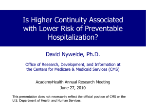 Is Higher Continuity Associated with Lower Risk of Preventable Hospitalization?