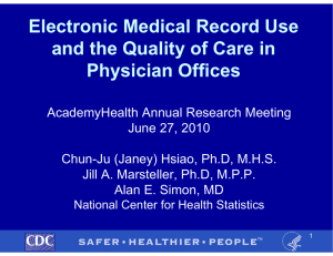Electronic Medical Record Use and the Quality of Care in Ph i i