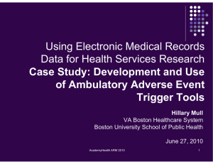 Using Electronic Medical Records Data for Health Services Research