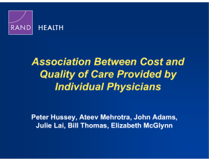 Association Between Cost and