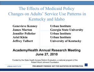 The Effects of Medicaid Policy