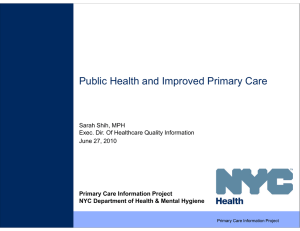 Public Health and Improved Primary Care