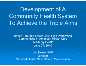 Development of A Community Health System